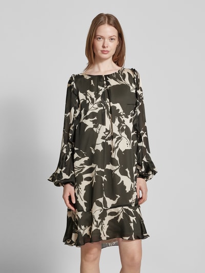 Swing Knielanges Cocktailkleid mit Schlüsselloch-Ausschnitt Black 4