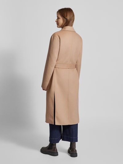 WHITE LABEL Langs jas met strikceintuur Camel - 5