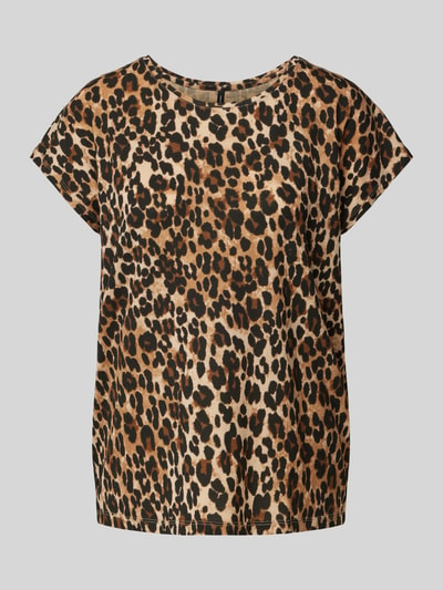 Vero Moda T-Shirt mit Animal-Print Modell 'AVA' Schoko 2