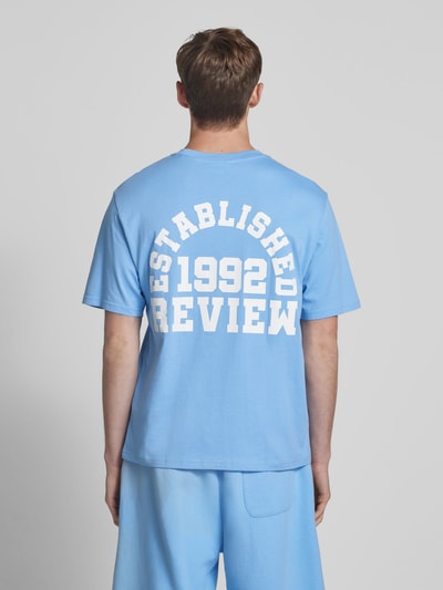 REVIEW Regular Fit T-Shirt aus Baumwoll-Viskose-Mix Hellblau 5