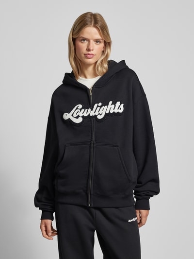 Low Lights Studios Sweatjacke mit Label-Patch Modell 'TRENDY' Black 4