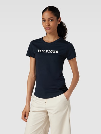 Tommy Hilfiger T-Shirt aus Baumwolle mit Label-Print Marine 4