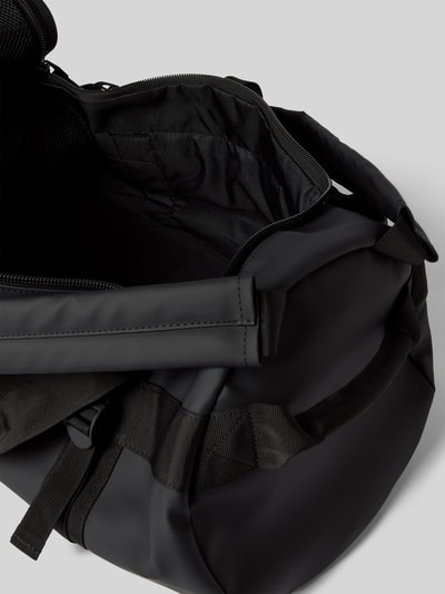 RAINS Duffle bag met labelprint, model 'Texel' Zwart - 4
