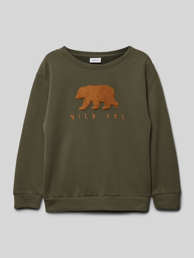 Name It Sweatshirt mit Motiv-Patch Modell 'BEAR' Schilf 1