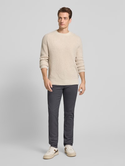 BOSS Orange Slim fit chino van katoenmix Marineblauw - 1