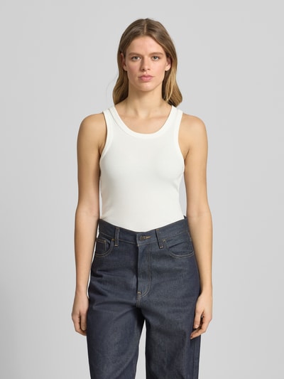 ONLY Tank top o kroju slim fit z mieszanki bawełny ekologicznej model 'VAL' Złamany biały 4