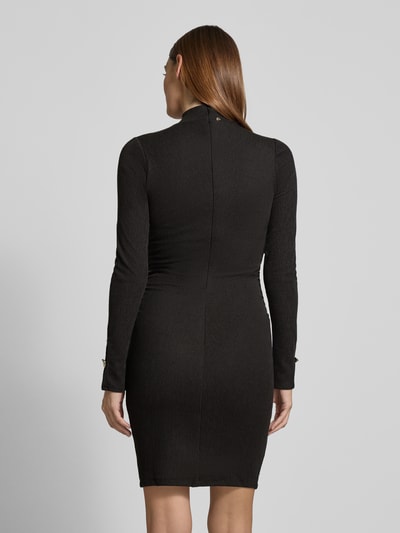 Guess Slim fit jurk met opstaande kraag, model 'Alessa' Zwart - 5