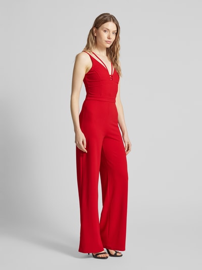 Lipsy Jumpsuit mit V-Ausschnitt Rot 1