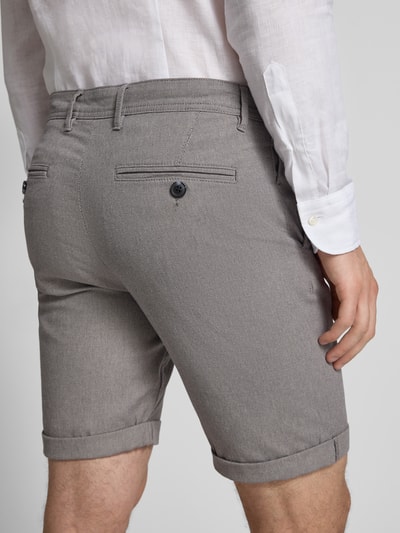 SELECTED HOMME Szorty o kroju slim fit z fakturowanym wzorem model ‘LUTON’ Ciemnoszary 3