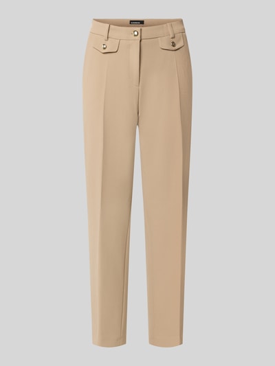Produktfoto, beige Schmale Hose mit Viskose-Baumwoll-Anteil Modell 'KRYSTAL' von CAMBIO, glatte Textur, Damen Schmale Hose von CAMBIO