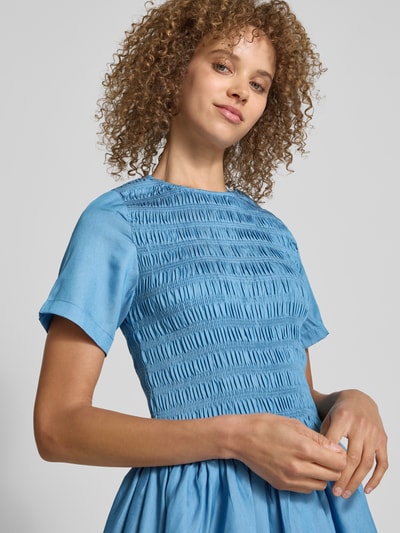Amy Lynn Cocktailkleid mit Smok-Details Modell 'Eleonor' Blau 3