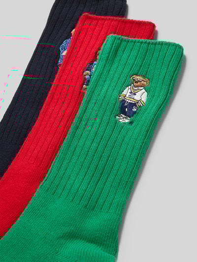 Polo Ralph Lauren Underwear Sokken met motiefstitching in een set van 3 paar Rood - 2