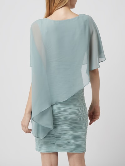 Swing Cocktailjurk met asymmetrisch cape Mintgroen - 6