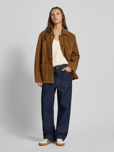 Only Sweter o kroju regular fit z dekoltem w serek model ‘RICA LIFE’ Écru 1