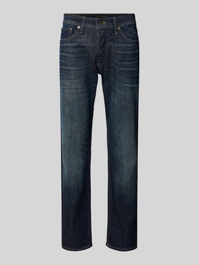 JACK & JONES Jeansy o kroju tapered fit z wpuszczanymi kieszeniami model ‘MIKE’ Ciemnoniebieski 2