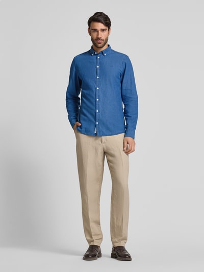 Casual Friday Freizeithemd mit Knopfleiste Modell 'HAMILTON' Blau 1