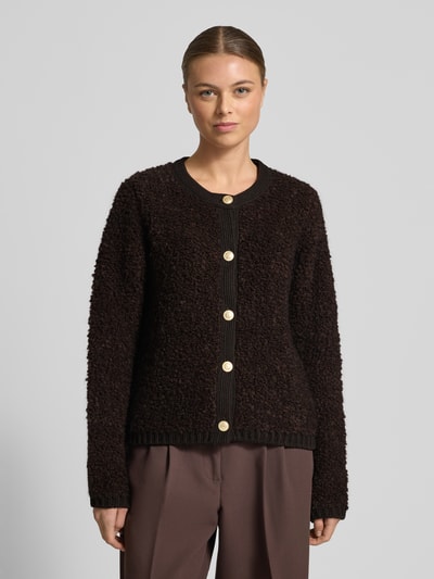 Smith and Soul Strickjacke mit Woll-Anteil Dunkelbraun 4
