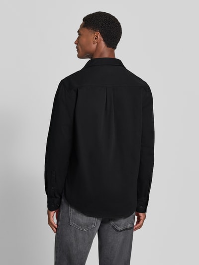HUGO Straight Fit Hemdjacke aus Baumwolle Modell 'Egrin' Black 5