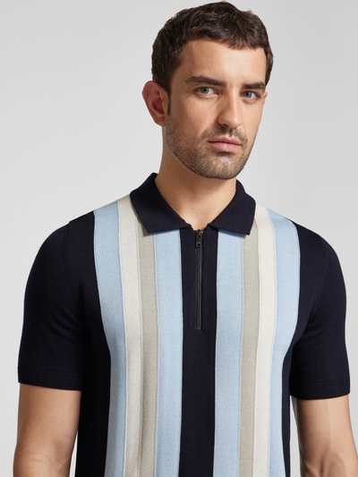 HUGO Poloshirt mit kurzem Reißverschluss Modell 'Sholpon' Dunkelblau 3