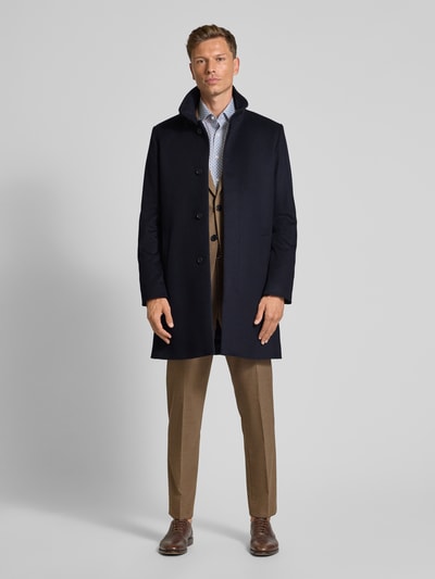 Tiger Of Sweden Wollmantel mit Kaschmir-Anteil und Stehkragen Modell 'Aleric' Marine 1