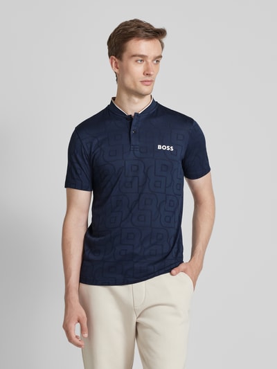 BOSS Green Slim Fit Poloshirt mit Label-Print Modell 'Pariq' Marine 4