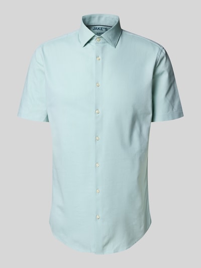 Jake*s Slim Fit Kurzarmhemd mit Knopfleiste Hellgruen 2