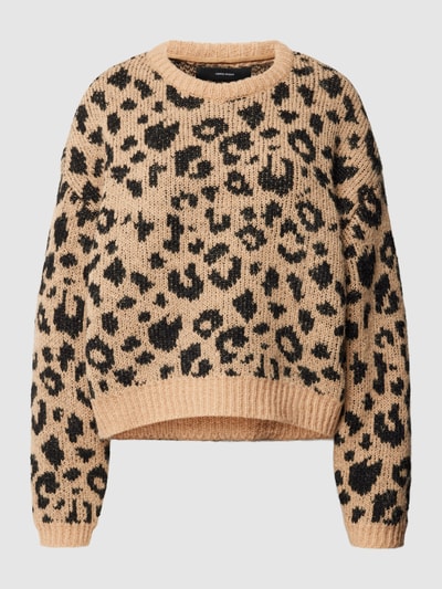 Vero Moda Strickpullover im Animal-Look Modell 'ZELMA' Hellbraun 2