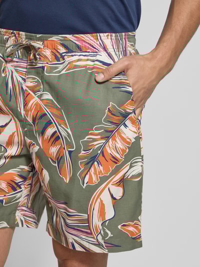 Tommy Hilfiger Bermudy o kroju regular fit ze wzorem na całej powierzchni Oliwkowy 3