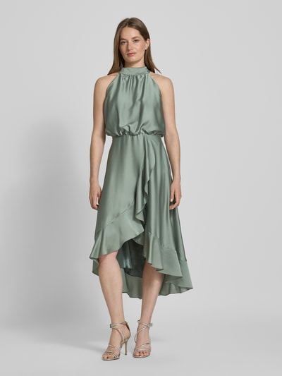 Swing Cocktailjurk met halter Lindegroen - 4
