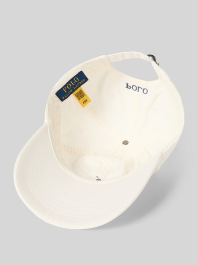 Polo Ralph Lauren Czapka z daszkiem z wyhaftowanym logo Złamany biały 2