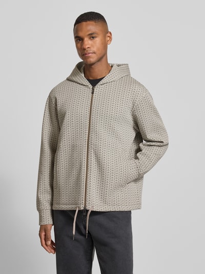 ARMANI EXCHANGE Sweatjack met tweewegsritssluiting en tunnelkoord Taupe - 4