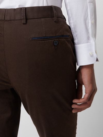 Hiltl Regular fit chino met stretch, model 'Peaker' Donkerbruin - 3