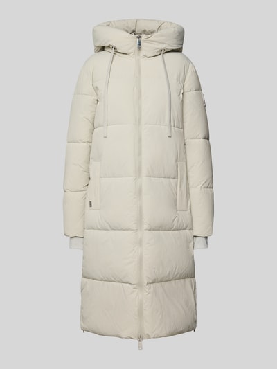 MOS MOSH Gewatteerde lange jas met capuchon, model 'Ollie' Lichtgrijs - 2