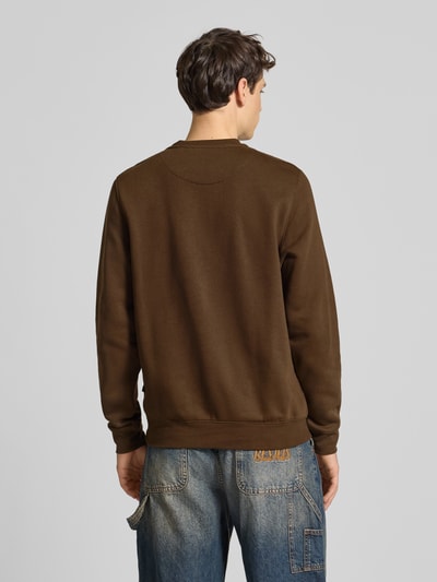 Blend Sweatshirt met labeldetail, model 'FLORIAN' Donkerbruin - 5