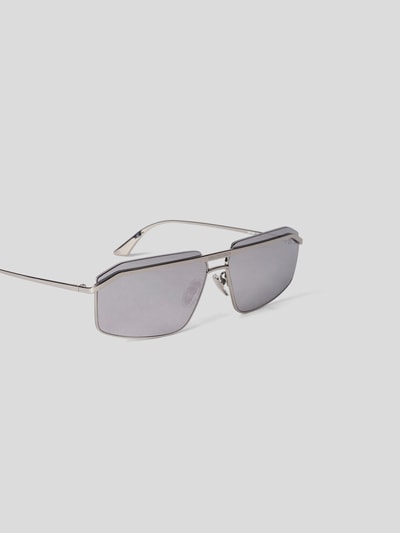 Balenciaga Sonnenbrille mit Label-Prägung Silber 3