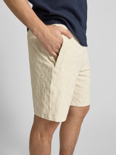 BOSS Regular Fit Bermudas mit Strukturmuster Modell 'Lamson' Offwhite 3