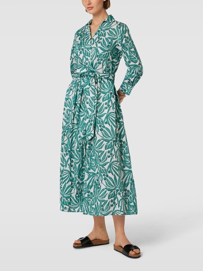 0039 Italy Hemdblusenkleid mit floralem Muster Modell 'Julene' Grün 4