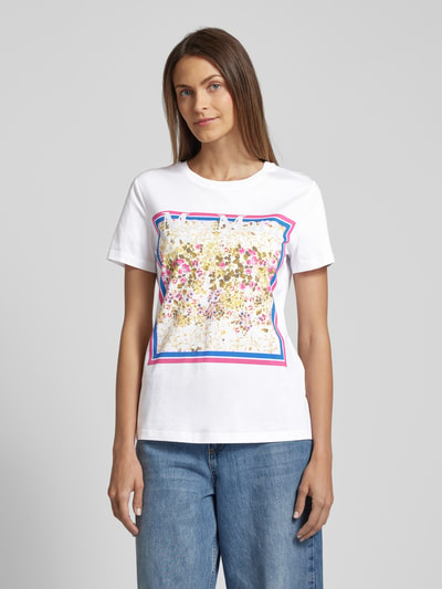 Max Mara Studio T-Shirt mit Motiv-Print Weiss 4