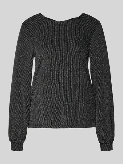 Only Regular Fit Langarmshirt mit auffälligem Metallic Allover-Muster Modell 'CAROL' Silber 2