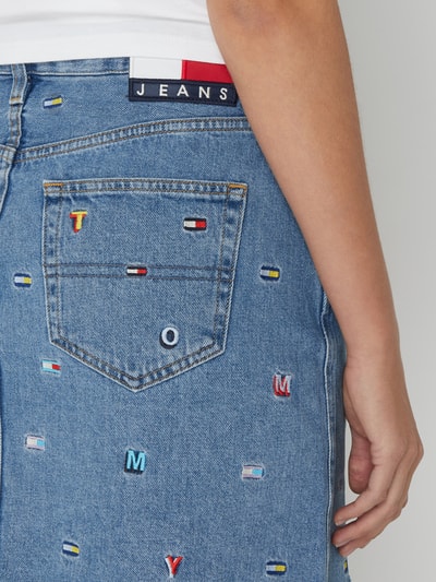 Tommy Jeans Spódnica jeansowa z wyhaftowanym wzorem na całej powierzchni Jeansowy niebieski 3