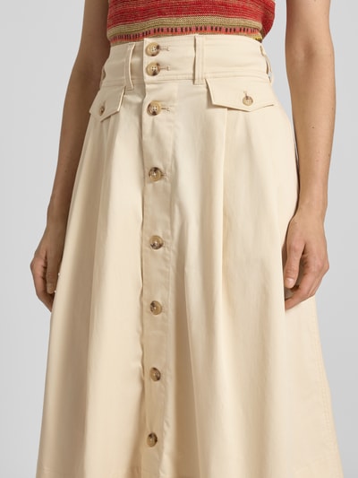 Lauren Ralph Lauren Midirock mit Knopfleiste Modell 'GILCHRIST' Beige 3