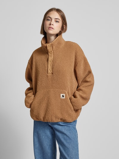 Carhartt Work In Progress Bluza z kołnierzem i naszywką z logo model ‘ELLIOT’ Camel 4