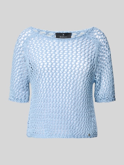 monari Bluzka z dzianiny z ażurowym wzorem Jasnoniebieski 2