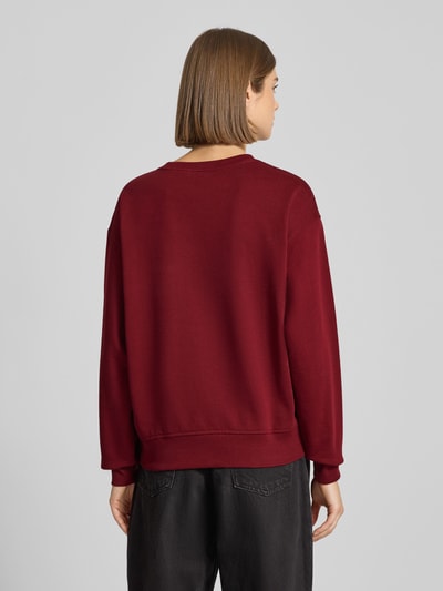 Calvin Klein Jeans Bluza z logo i okrągłym dekoltem Bordowy 5