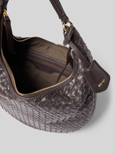 Abro Shoulder Bag mit Logo-Applikation Modell 'Nana' Dunkelbraun 5