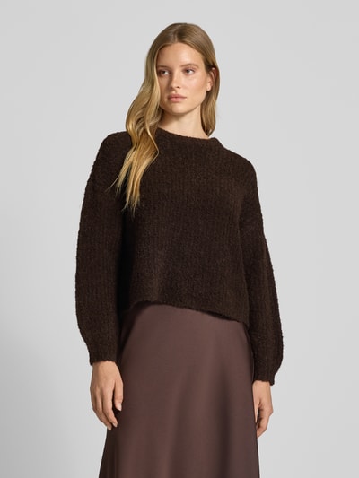 Vero Moda Relaxed Fit Strickpullover mit Woll-Anteil Modell 'CARMEN' Schoko 4