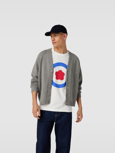 Kenzo Oversized Wolljacke in Strick-Optik GRAU 4