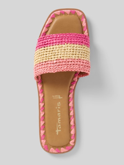 Tamaris Pantoletten mit Bast-Details Pink 3