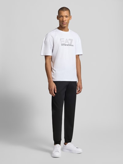 EA7 Emporio Armani Sweatpants met elastische band en Labelpatch Zwart - 1