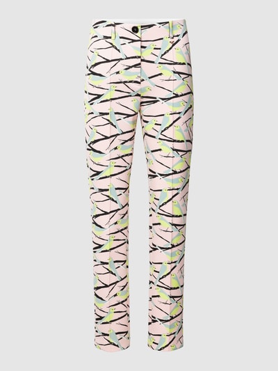 Marc Cain Stoffen broek met all-over motief Petrol - 2